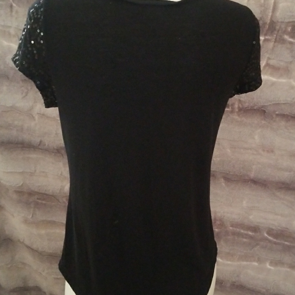 Allison Brittney Black Sequin Tee - Picture 5 of 5